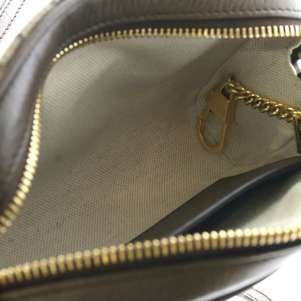 GUCCI(グッチ) GGスプリーム スーパーミニショルダー ベージュ×ブラウン レザー ゴールド金具 772311