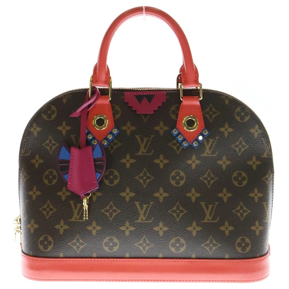 LOUIS VUITTON(ルイヴィトン) モノグラム トーテムアルマPM フラミンゴ ハンドバッグ ブラウン ゴールド金具 レザー×PVC M41659