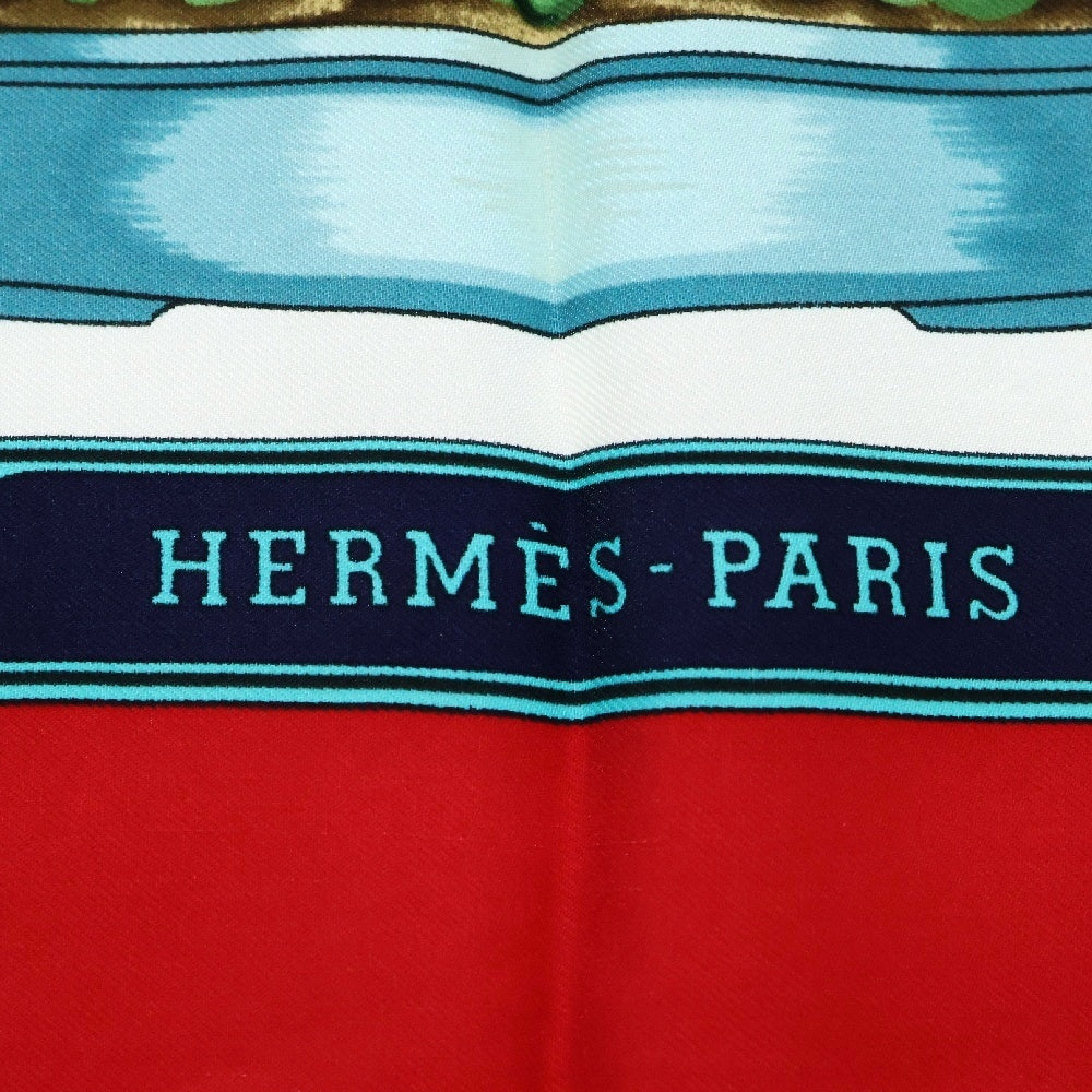 HERMES(エルメス) カレ90 盆栽 美しき時 BONSAI レッド シルク スカーフ