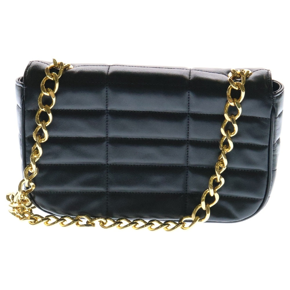 CELINE(セリーヌ) マトラッセ モノクローム チェーンショルダーバック ブラック ゴールド金具 カーフレザー 111273EPZ