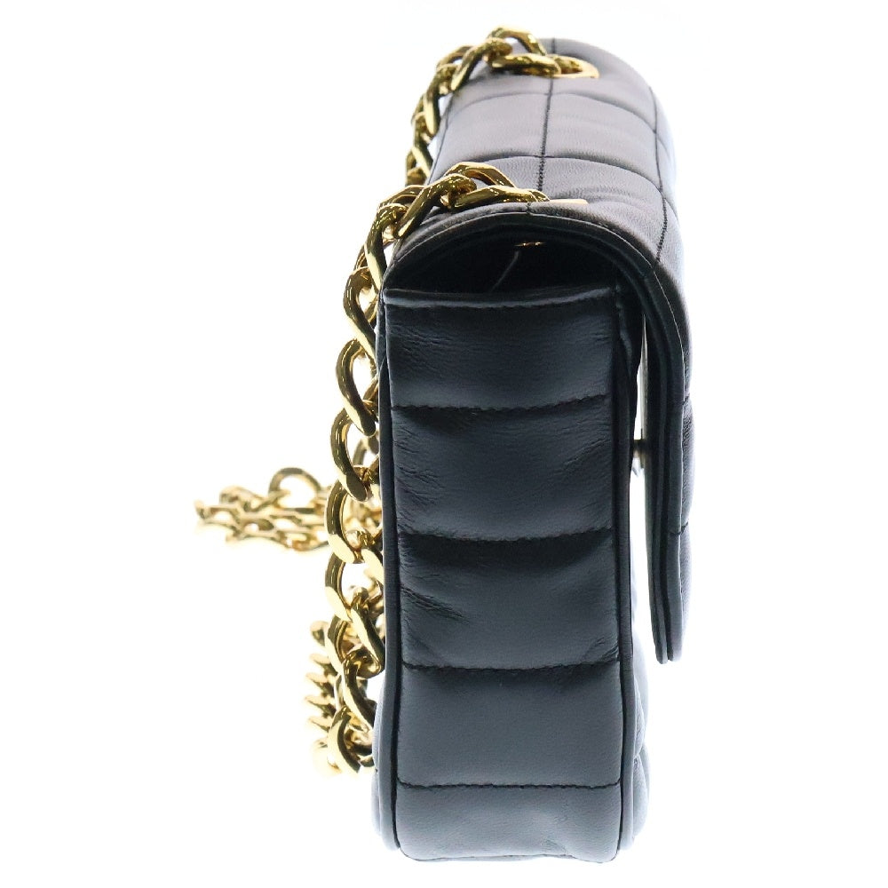 CELINE(セリーヌ) マトラッセ モノクローム チェーンショルダーバック ブラック ゴールド金具 カーフレザー 111273EPZ