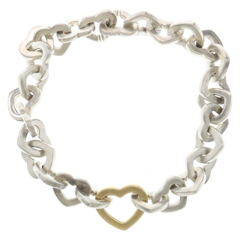 TIFFANY&Co(ティファニー) ハートリンク ブレスレット Au750×Ag925 ゴールド×シルバー アクセサリー