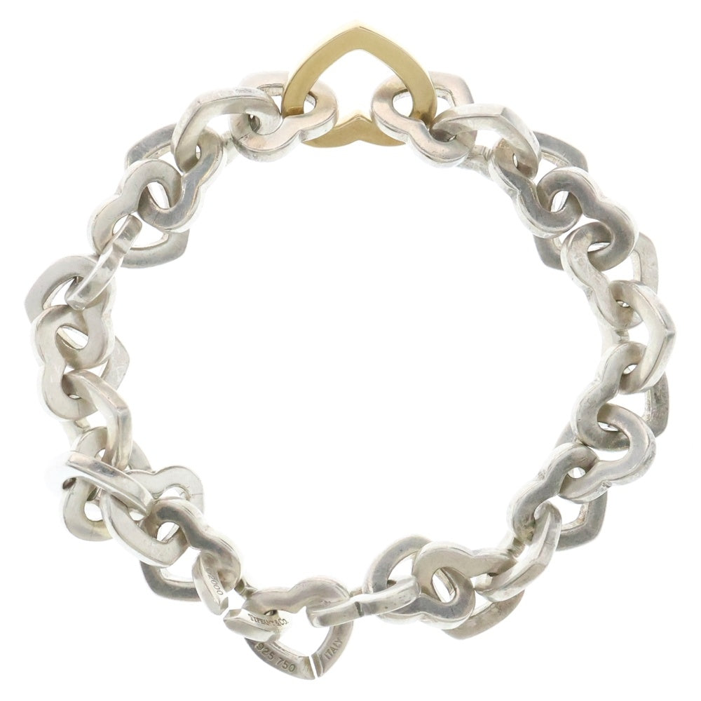 TIFFANY&Co(ティファニー) ハートリンク ブレスレット Au750×Ag925 ゴールド×シルバー アクセサリー