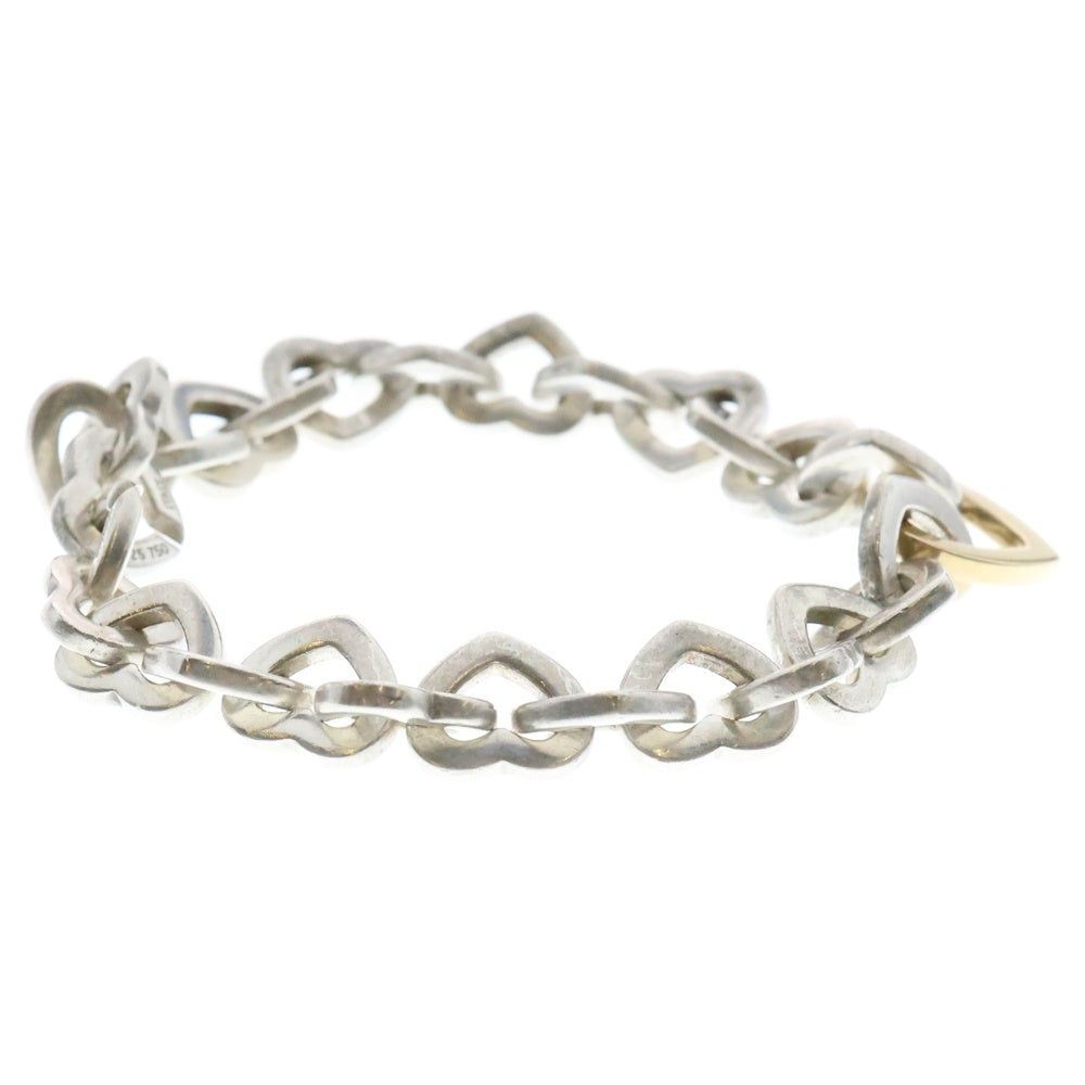 TIFFANY&Co(ティファニー) ハートリンク ブレスレット Au750×Ag925 ゴールド×シルバー アクセサリー