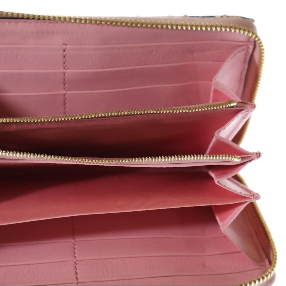 GUCCI(グッチ) GGマーモント ラウンドファスナー ピンク ロングウォレット 長財布 カードケース ゴールド金具 456117