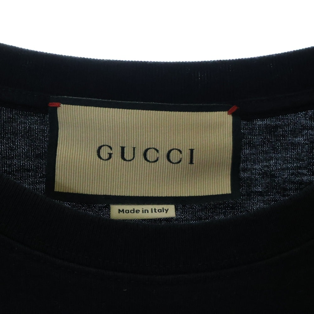 GUCCI(グッチ) 3D 1921Logo プリント Tシャツ ブラック コットン 771758