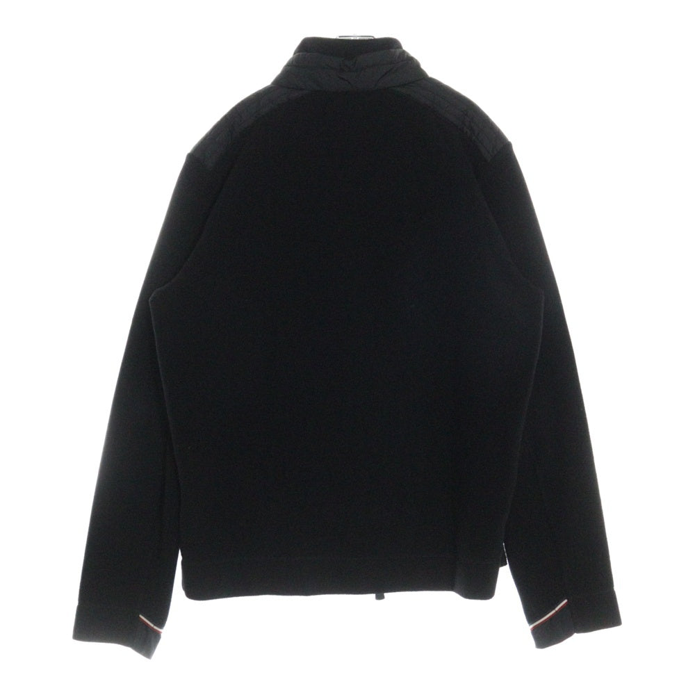 MONCLER(モンクレール) ZIP UP GRENOBLE MAGLIA CARDIGAN グルノーブル ダウン切替 ワッペンロゴ ジップアップフリースジャケット ブルゾン ブラック H20978G70000