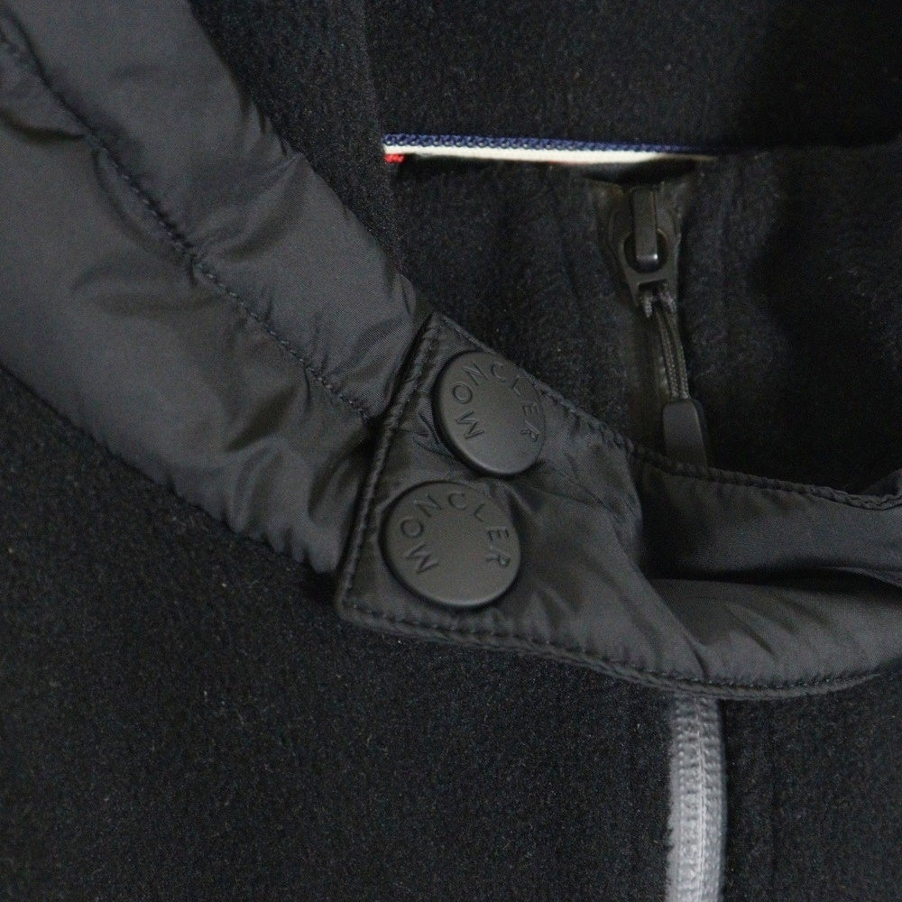 MONCLER(モンクレール) ZIP UP GRENOBLE MAGLIA CARDIGAN グルノーブル ダウン切替 ワッペンロゴ ジップアップフリースジャケット ブルゾン ブラック H20978G70000