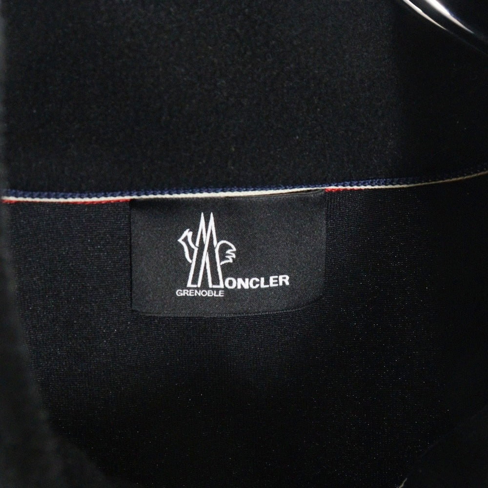 MONCLER(モンクレール) ZIP UP GRENOBLE MAGLIA CARDIGAN グルノーブル ダウン切替 ワッペンロゴ ジップアップフリースジャケット ブルゾン ブラック H20978G70000