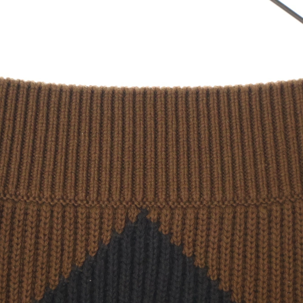 BURBERRY(バーバリー) 22AW ティッシ期 シェブロン チェック ニット ミニスカート ブラウン レディース 8055734