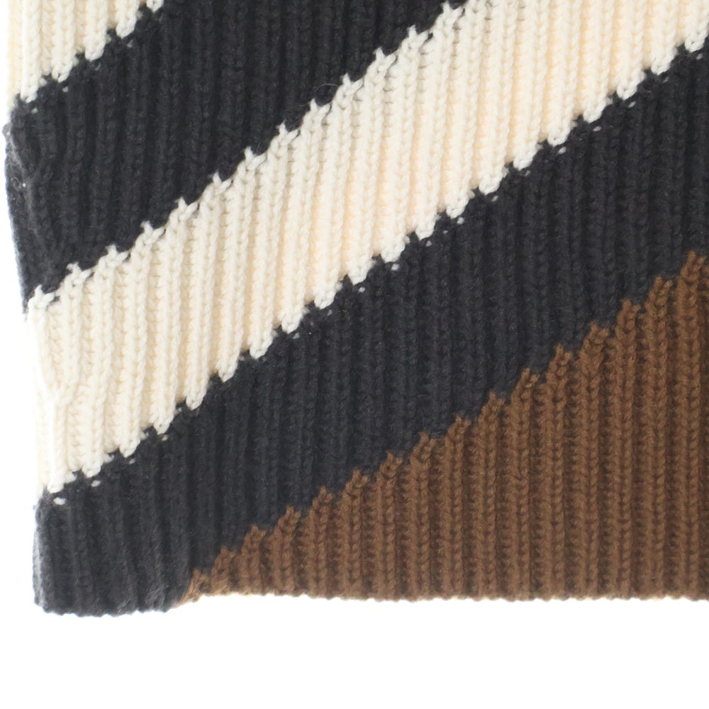 BURBERRY(バーバリー) 22AW ティッシ期 シェブロン チェック ニット ミニスカート ブラウン レディース 8055734
