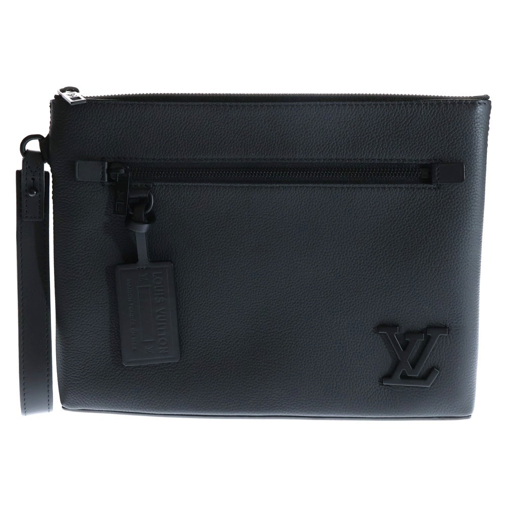 LOUIS VUITTON(ルイヴィトン) LVアエログラム レザークラッチバッグ ポシェット ブラック M69837