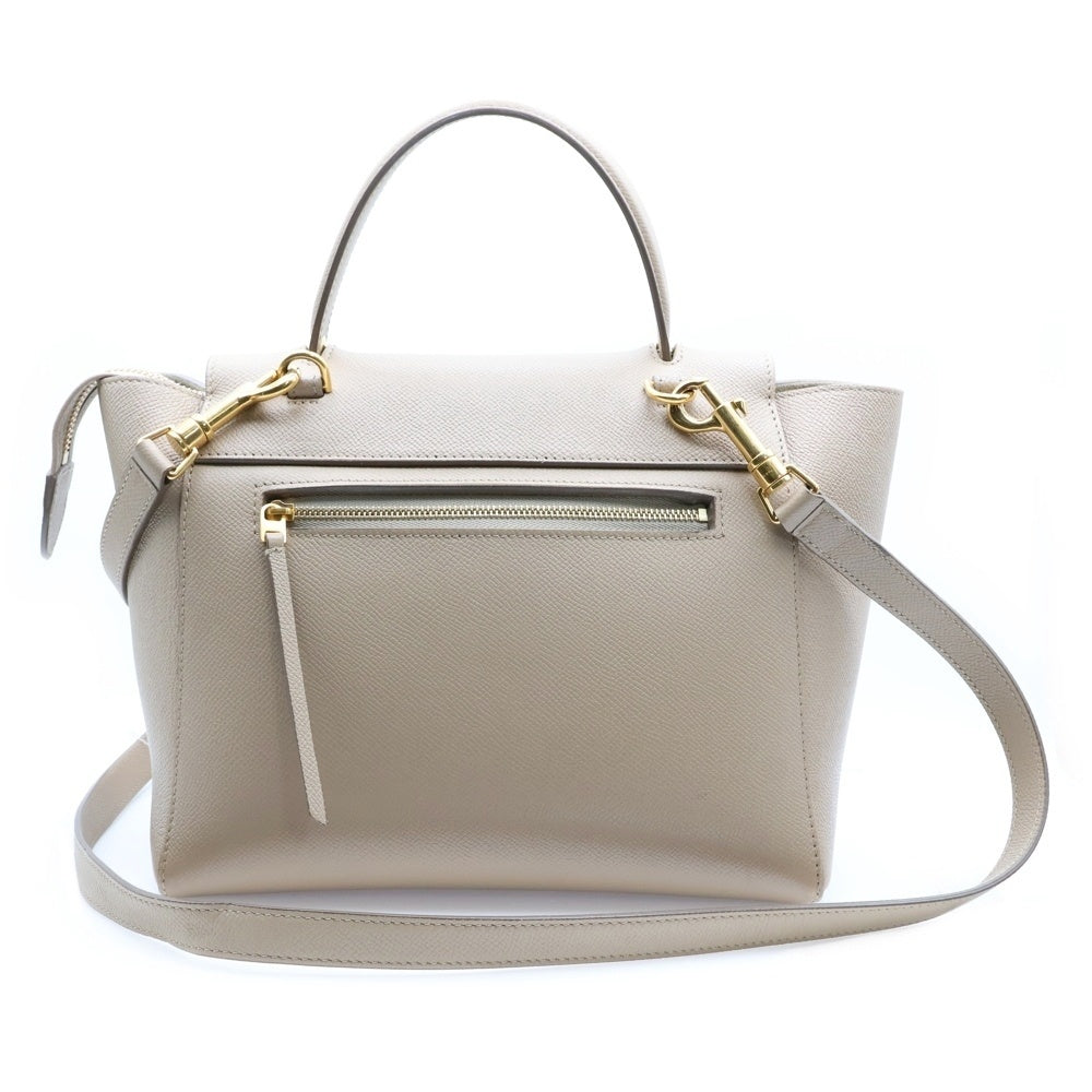 CELINE(セリーヌ) ベルトバッグ 2WAYバッグ ハンドバッグ ショルダーバッグ ゴールド金具 マイクロ ベージュ レザー 189153