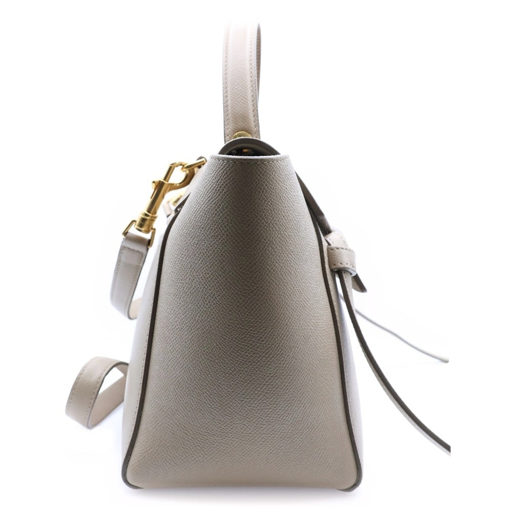 CELINE(セリーヌ) ベルトバッグ 2WAYバッグ ハンドバッグ ショルダーバッグ ゴールド金具 マイクロ ベージュ レザー 189153