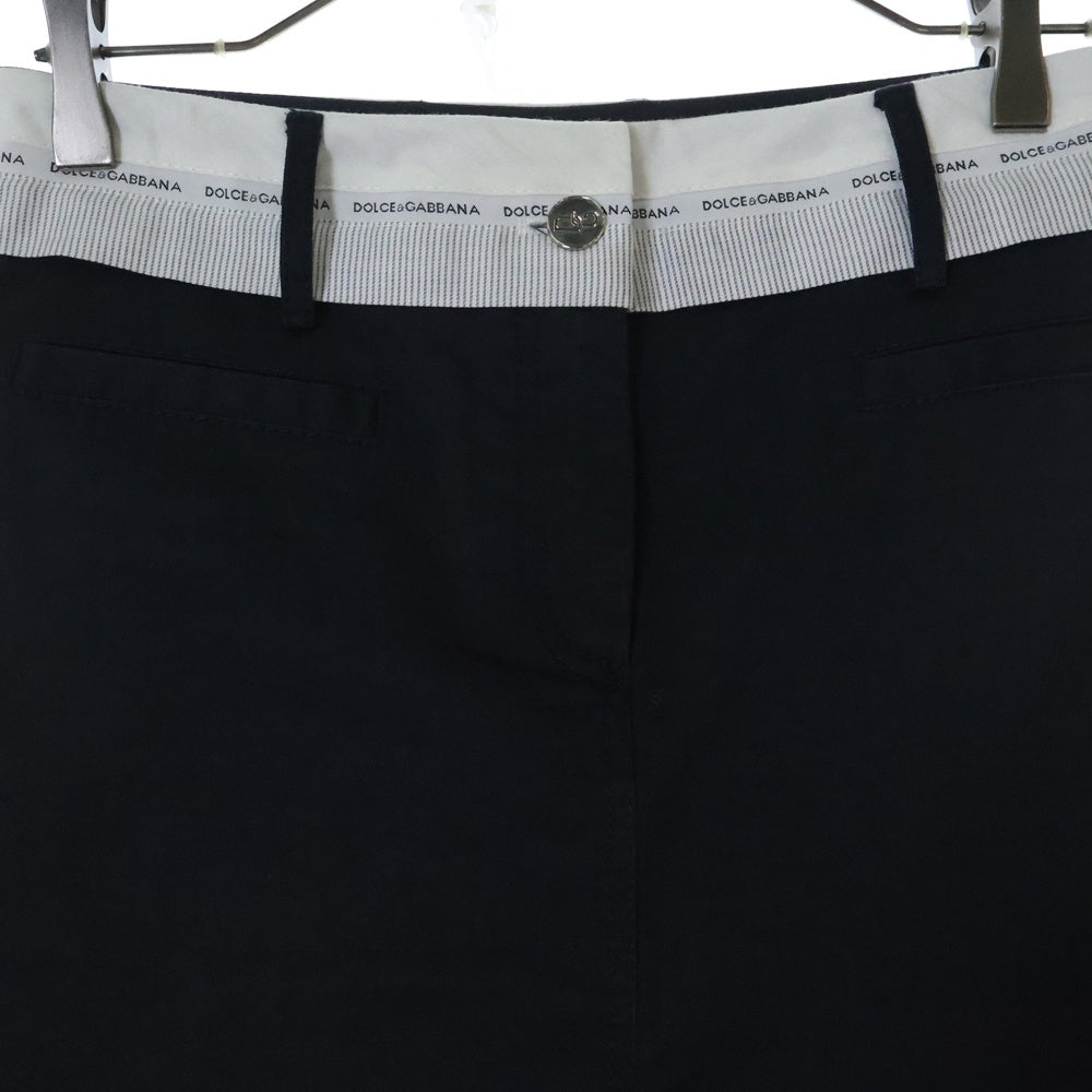 DOLCE & GABBANA(ドルチェアンドガッバーナ) ストライプ スリットスカート レディース ブラック F4273T