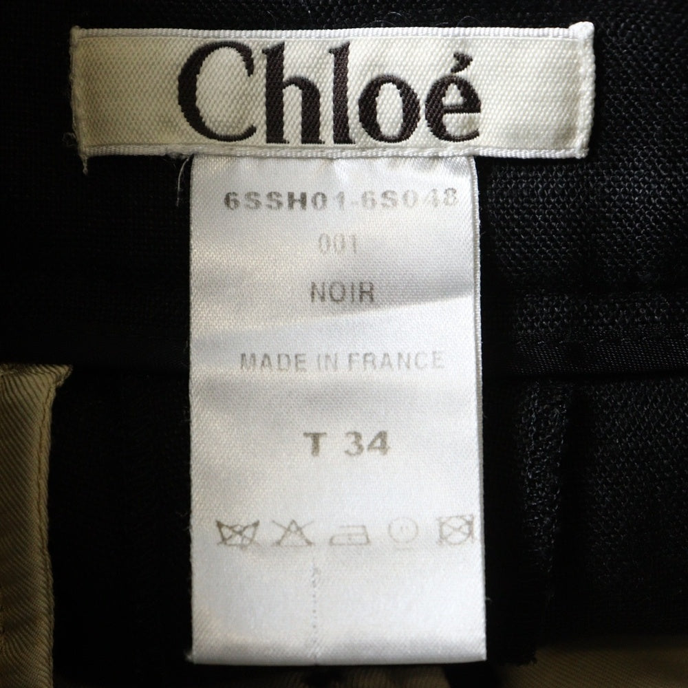 Chloe(クロエ) リネン ノータック スラックス ハーフ ショートパンツ ブラック レディース 6SSH01-6S048