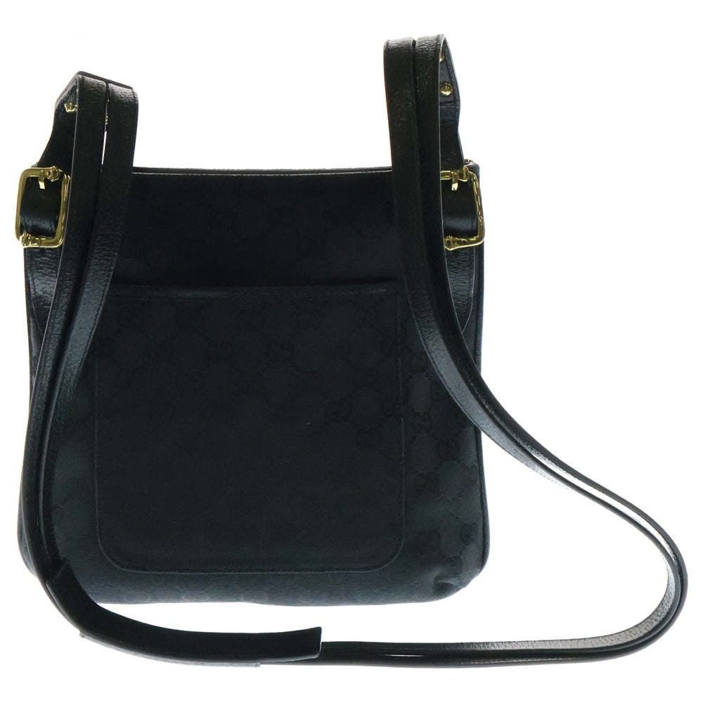 GUCCI(グッチ) GGキャンバス ショルダーバッグ ブラック ゴールド金具 レザー×キャンバス 115514