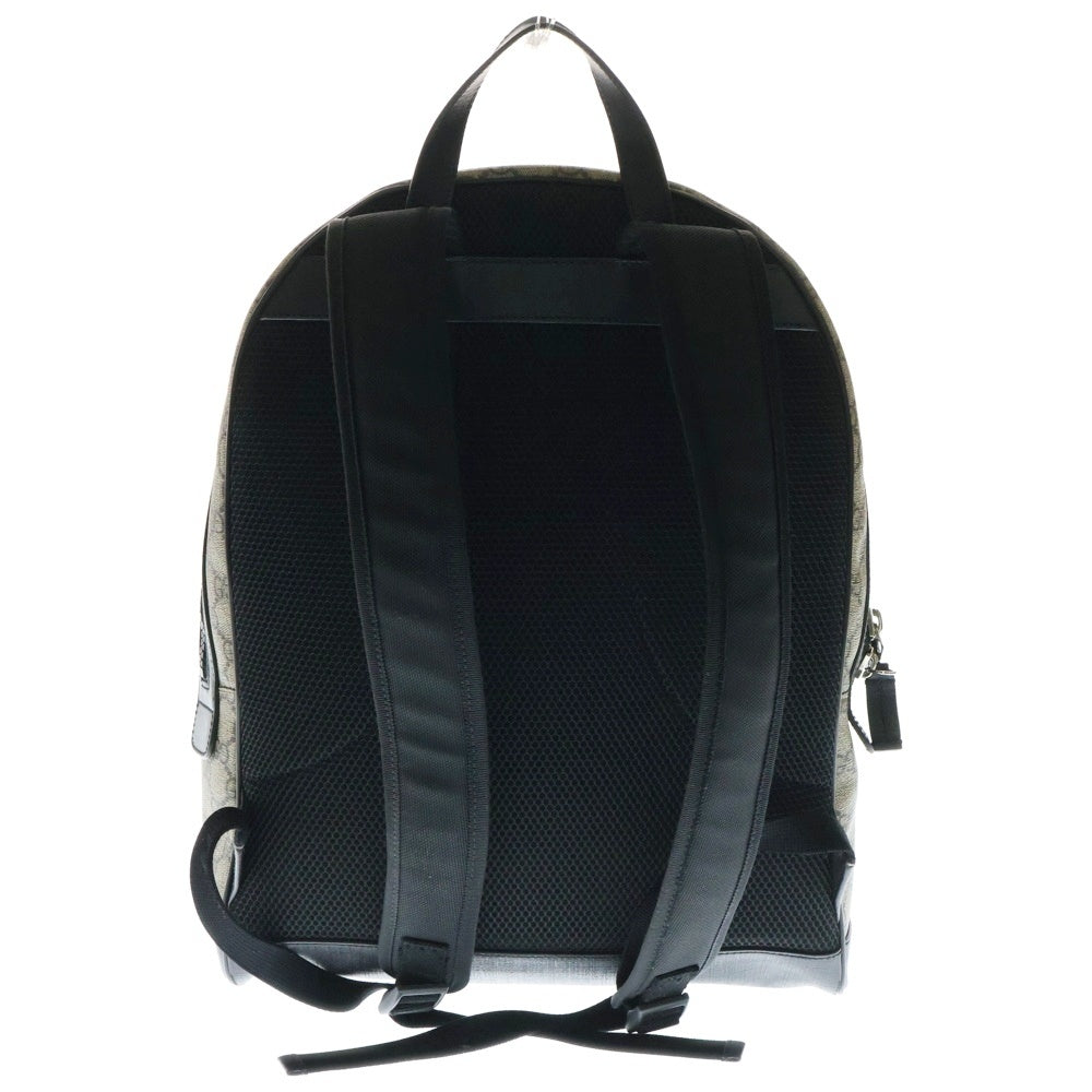 GUCCI(グッチ) GGスプリーム バッグパック リュックサック ベージュ×ブラック シルバー金具 PVC×レザー 406370