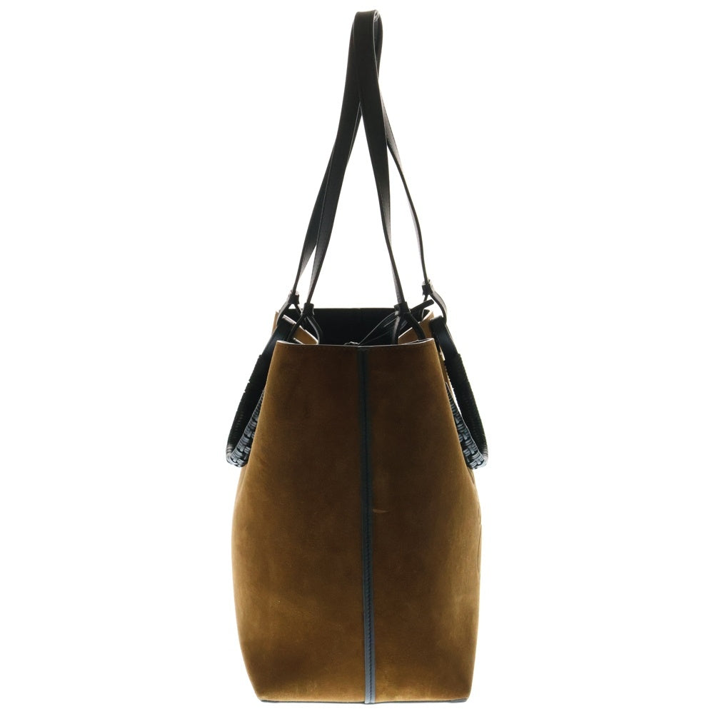 LOEWE(ロエベ) アナグラム トートバッグ ハンドバッグ 肩掛けバッグ ブラック×ブラウン スエード