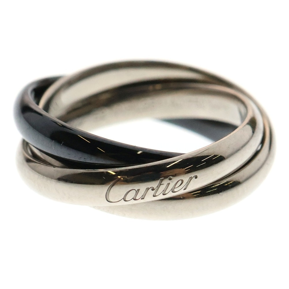 Cartier(カルティエ) トリニティリング Au750WG/CE ホワイトゴールド セラミック 52 指輪 ジュエリー アクセサリー