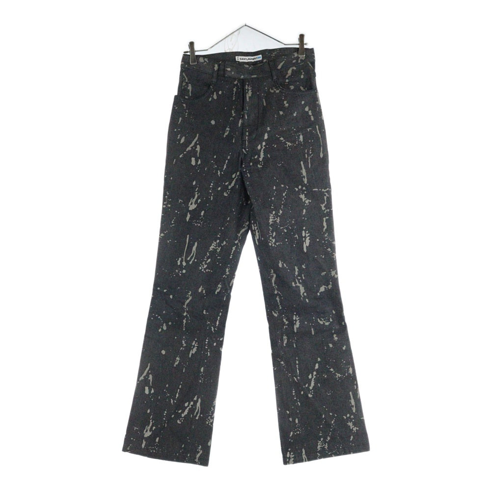 SAINT LAURENT(サンローラン) ペイント加工 フレア デニムパンツ ジーンズ グレー YP60-003