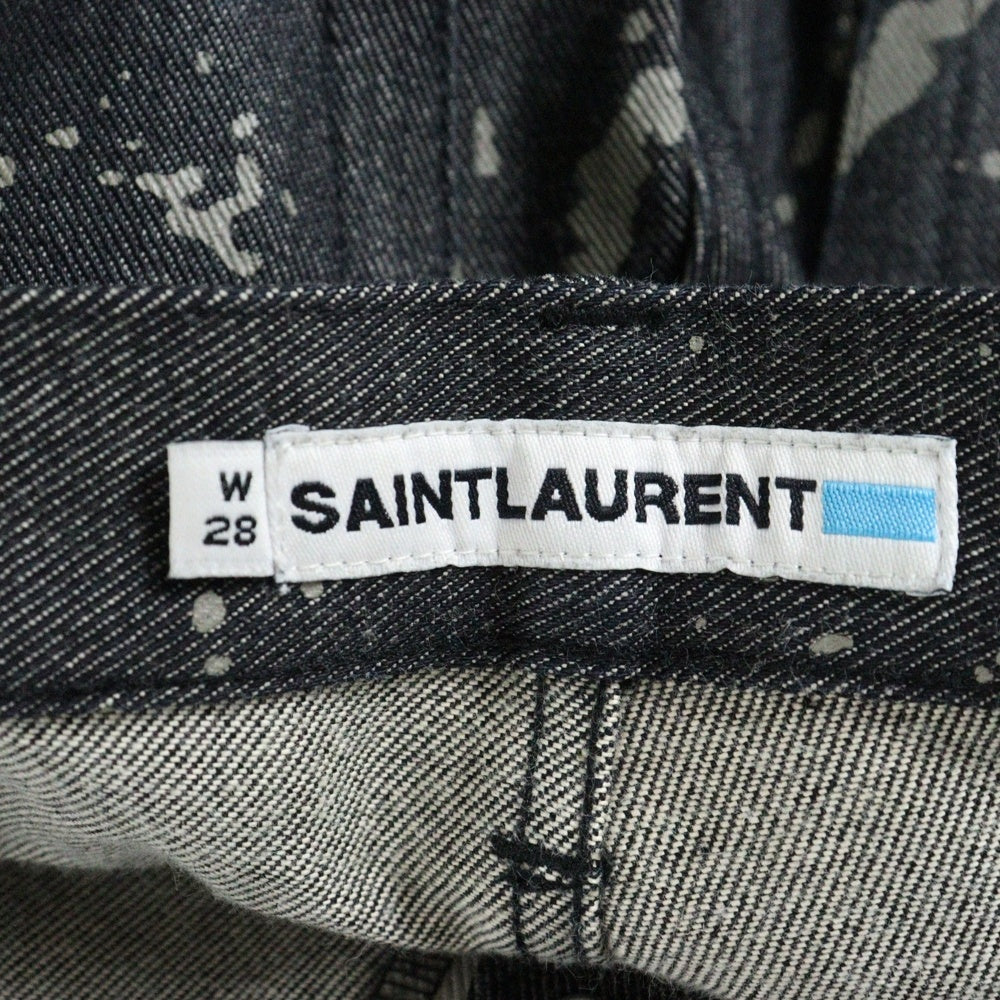 SAINT LAURENT(サンローラン) ペイント加工 フレア デニムパンツ ジーンズ グレー YP60-003