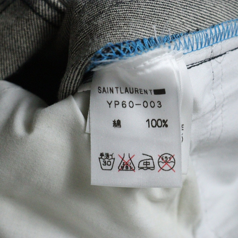 SAINT LAURENT(サンローラン) ペイント加工 フレア デニムパンツ ジーンズ グレー YP60-003