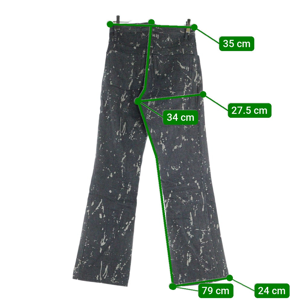SAINT LAURENT(サンローラン) ペイント加工 フレア デニムパンツ ジーンズ グレー YP60-003