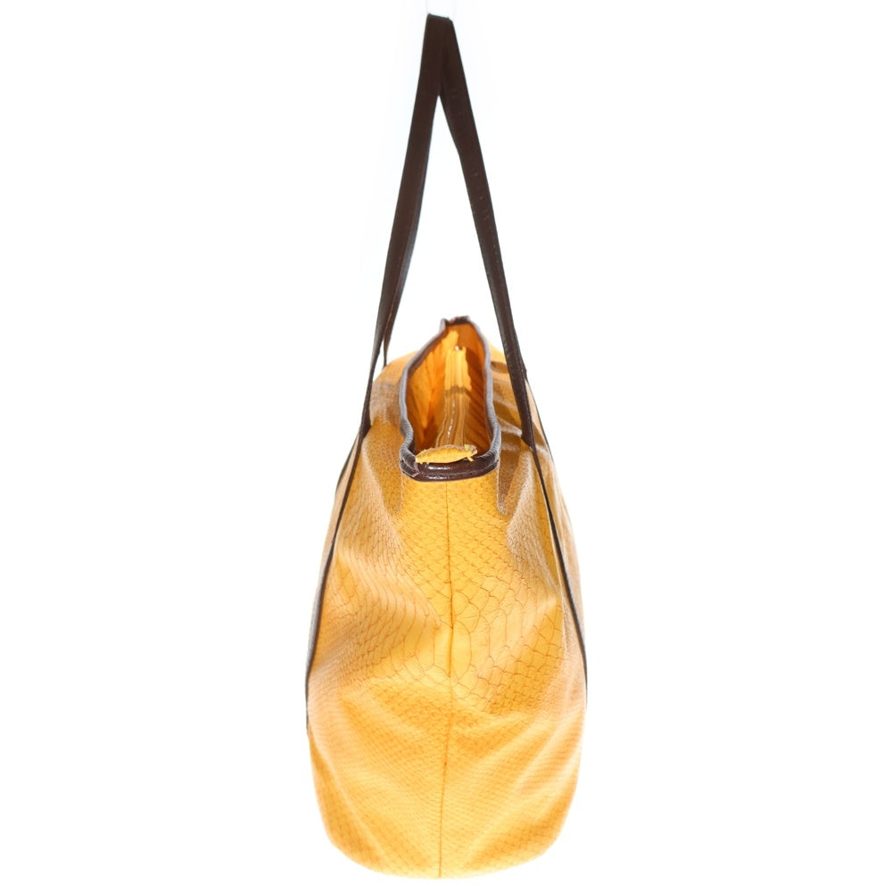 NO BRAND(ノーブランド) ANAP クロコエンボスレザートートバッグ イエロー