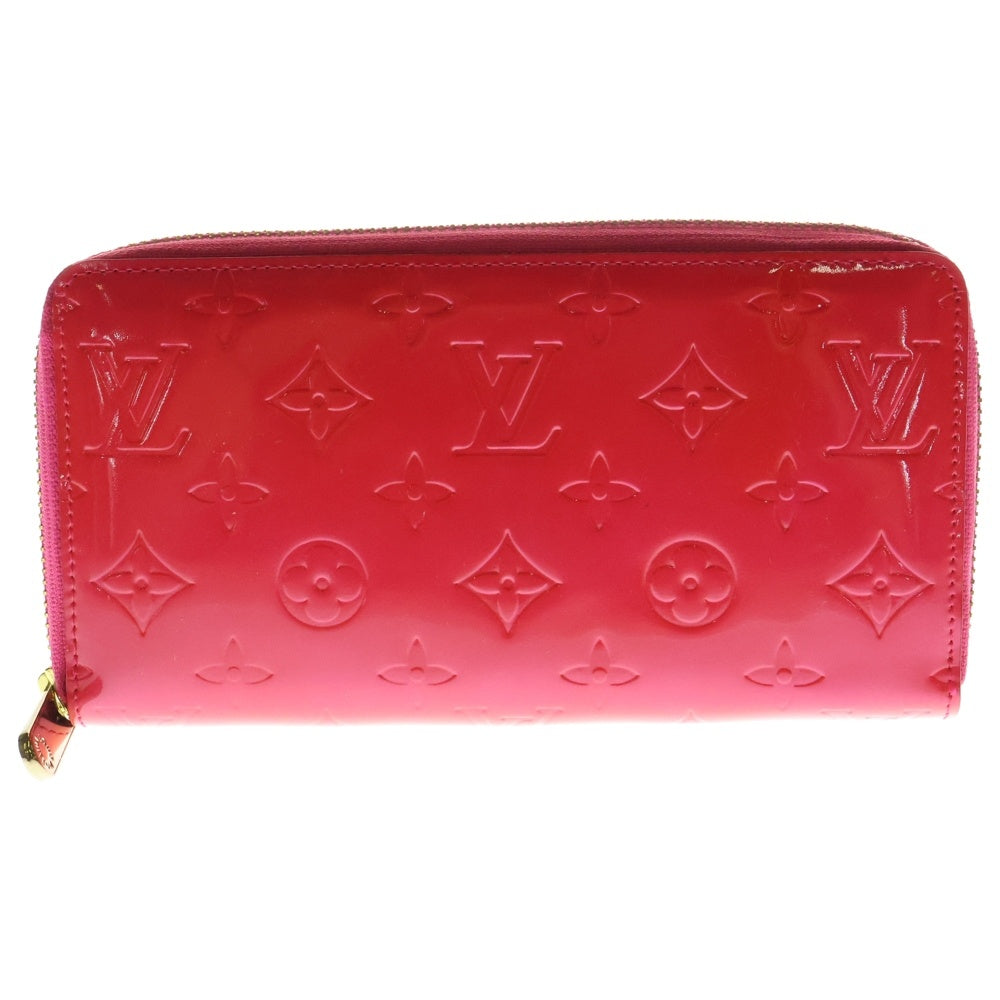 LOUIS VUITTON(ルイヴィトン) ヴェルニ ラウンドファスナー長財布 ロングウォレット カードケース ピンク ゴールド金具 パテント M9147F