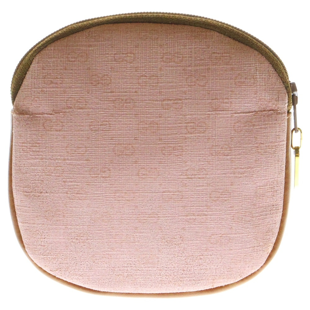 GUCCI(グッチ) コインケース ポーチ 小物入れ ピンク×ブラウン GGキャンバス×レザー ゴールド金具