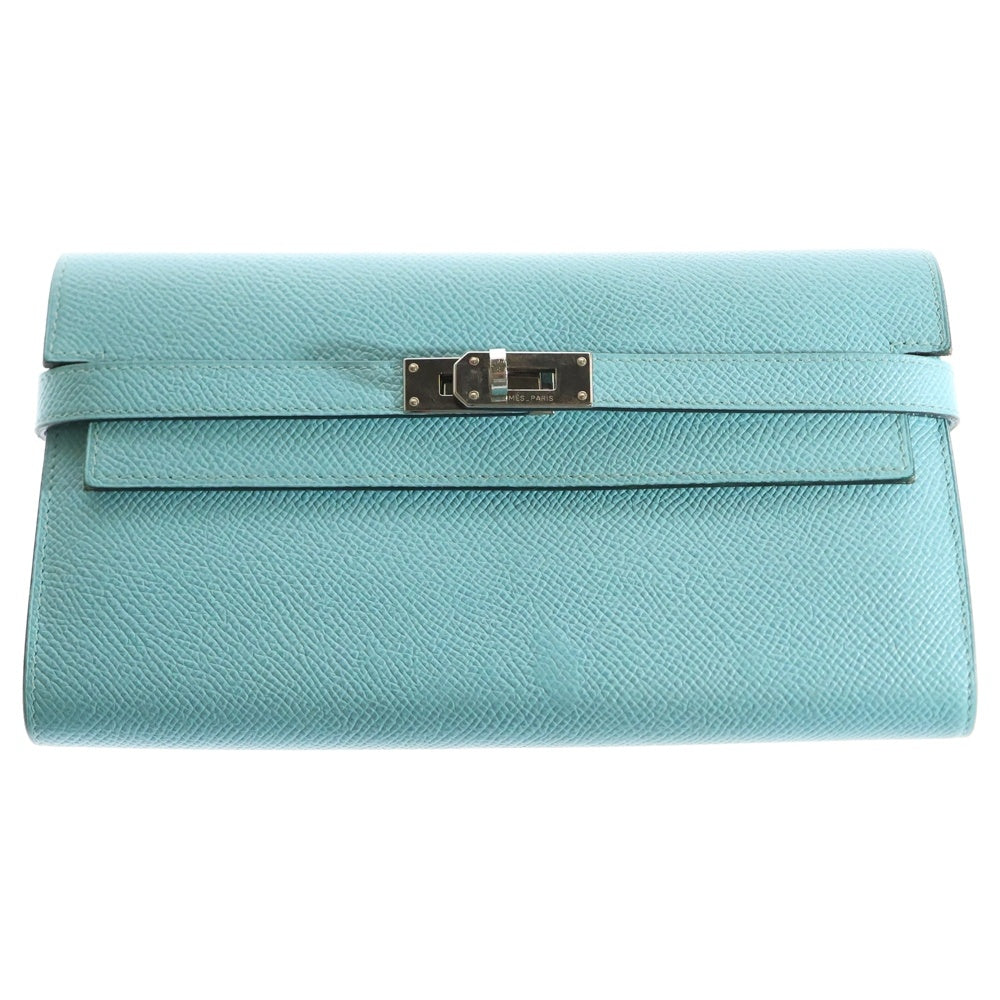 HERMES(エルメス) ケリーウォレット エプソン レザーロングウォレット 長財布 ブルーゼフィール T刻印