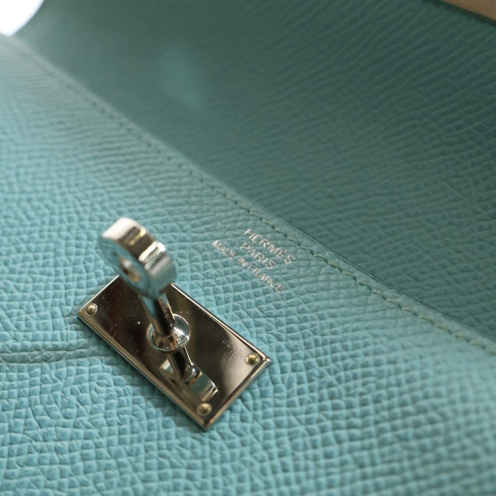HERMES(エルメス) ケリーウォレット エプソン レザーロングウォレット 長財布 ブルーゼフィール T刻印