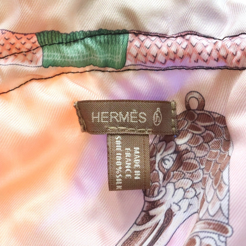HERMES(エルメス) プティアッシュ 巾着ポーチ 収納 ケース ブルー×ピンク マルチカラー