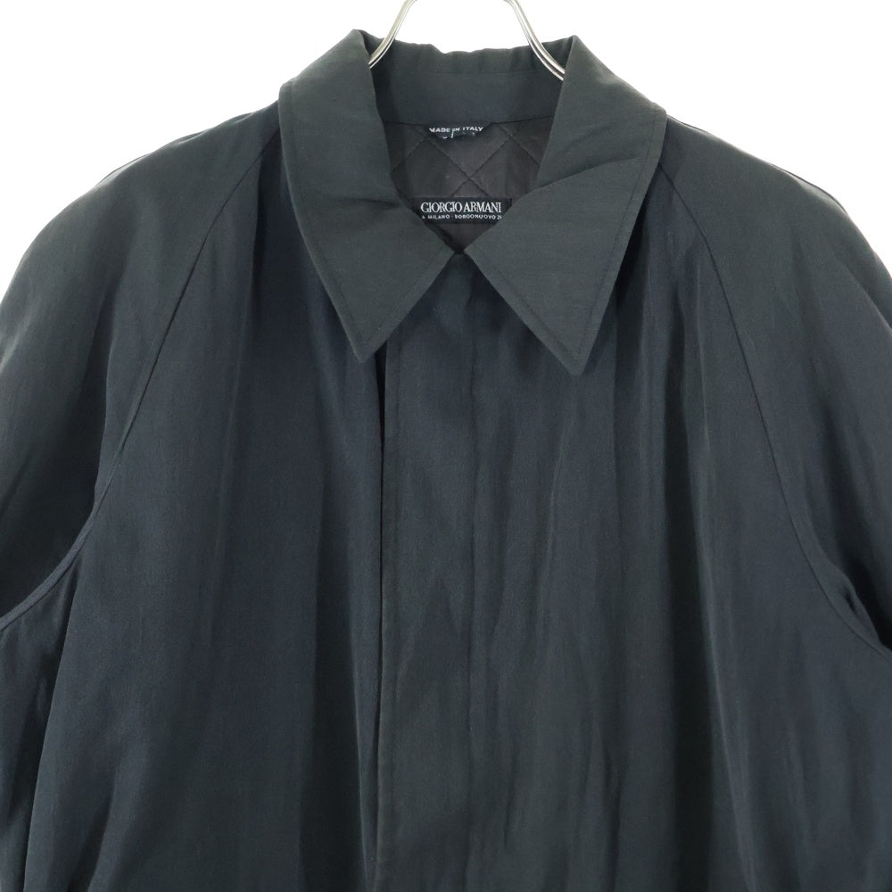 GIORGIO ARMANI(ジョルジオアルマーニ) 裏地キルティングベルト付コート ブラック