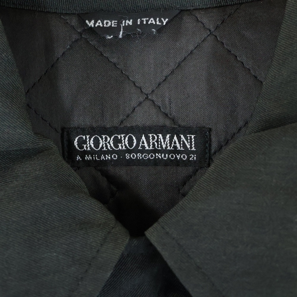 GIORGIO ARMANI(ジョルジオアルマーニ) 裏地キルティングベルト付コート ブラック