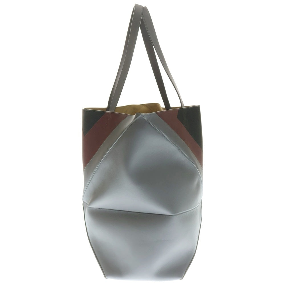 LOEWE(ロエベ) ×Albers アルバース パズルフォルド ミディアム レザートートバッグ グレー/ボルドー/ブラック