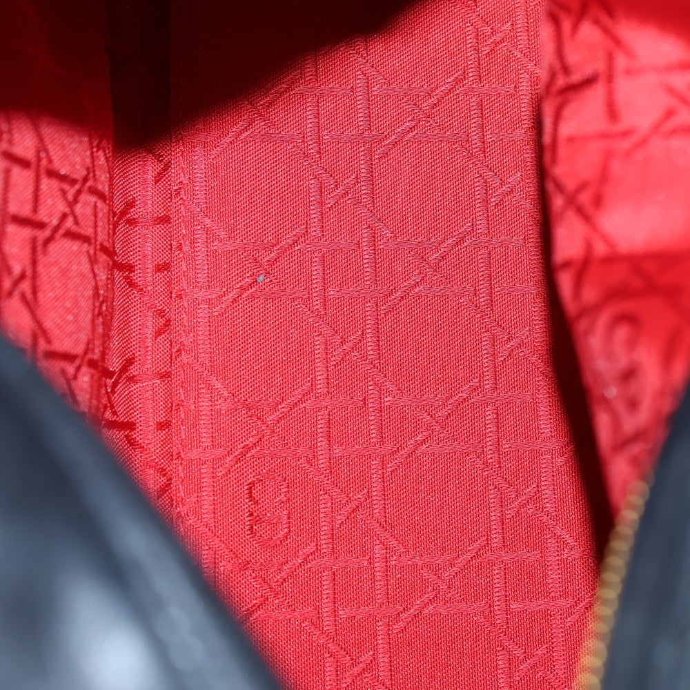 Christian Dior(クリスチャンディオール) レディディオール ミディアム カナージュ 2WAYバッグ ハンドバッグ トートバッグ ブラック ゴールド金具 ラムスキン