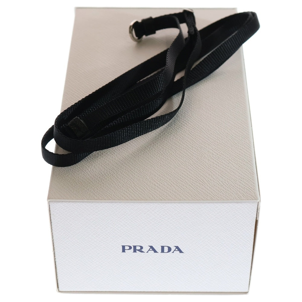 PRADA(プラダ) Soft Robot Re-Nylon バッグチャーム キーホルダー キーリング ブラック ナイロン 1TT181 シルバー金具