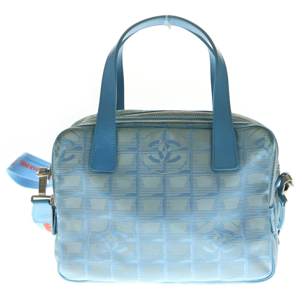 CHANEL(シャネル) ニュートラベルライン ココマーク 2WAYバッグ ハンドバッグ ショルダーバッグ ライトブルー ナイロン×レザー
