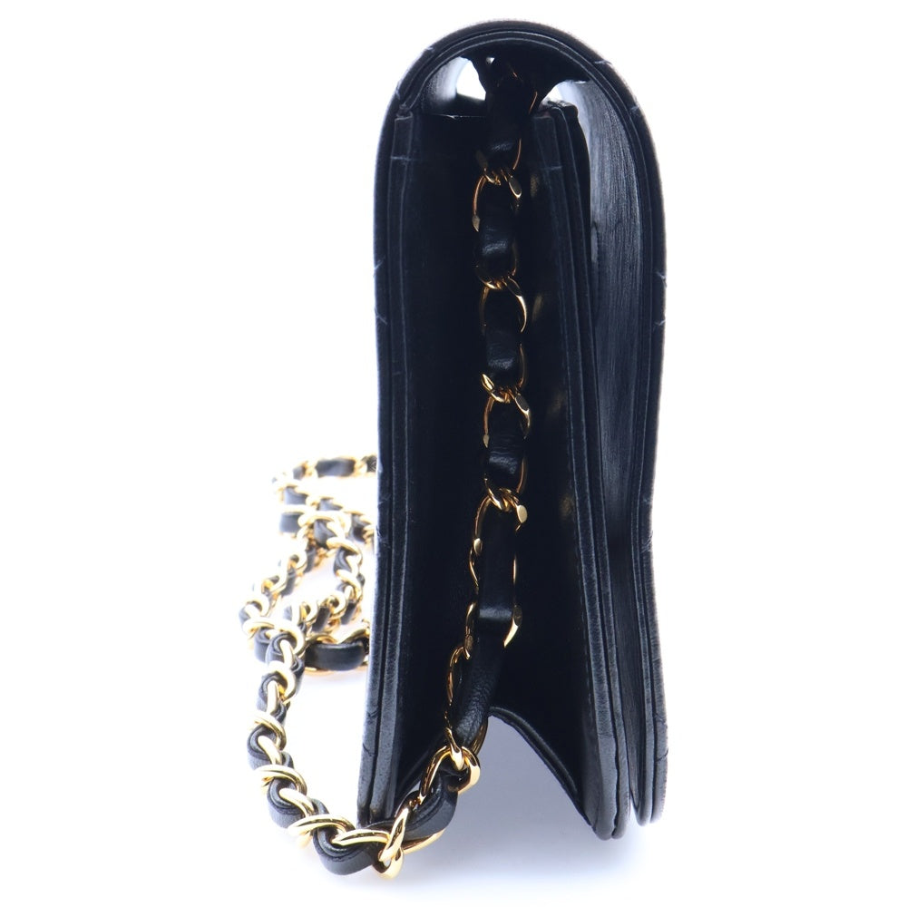 CHANEL(シャネル) マトラッセ23 ココマーク ラムスキン フルフラップ プッシュロック チェーンレザーショルダーバッグ GD金具 ブラック