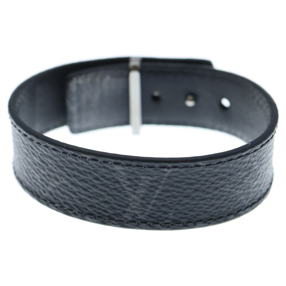 LOUIS VUITTON(ルイヴィトン) モノグラム エクリプス ブラスレ・LVスリム ブレスレット ブラック PVC M6456 シルバー金具