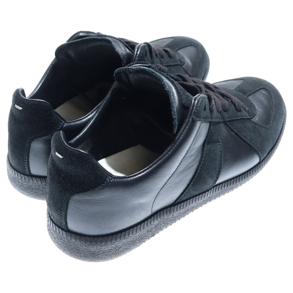 Maison Margiela(メゾンマルジェラ) REPLICA ジャーマントレーナー スエード コンビレザー レースアップ ローカットシューズ スニーカー ブラック S57WS0236