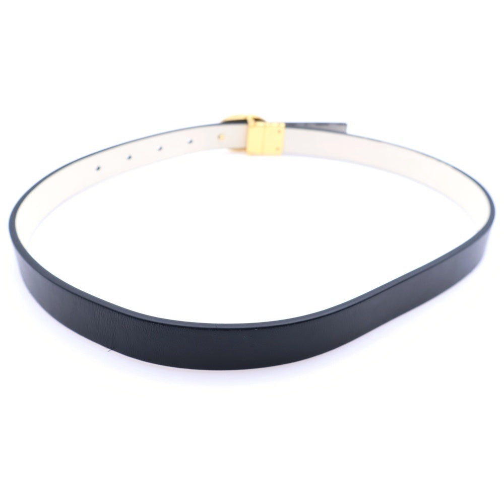 Christian Dior(クリスチャンディオール) CD ロゴ レザーベルト ホワイト×ブラック ゴールド金具