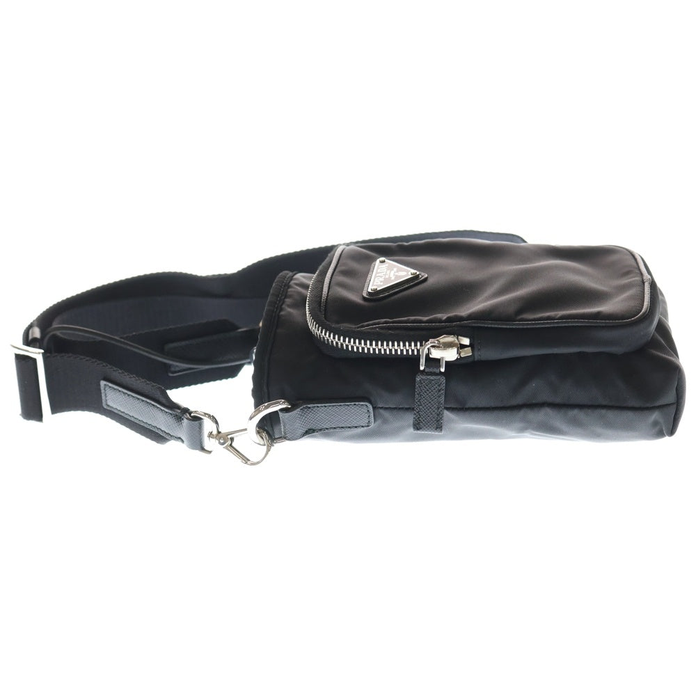 PRADA(プラダ) Re-Nylon スマホ フォンホルダー ショルダーバッグ ミニバッグ ブラック ナイロン テスート 2ZH155 シルバー金具