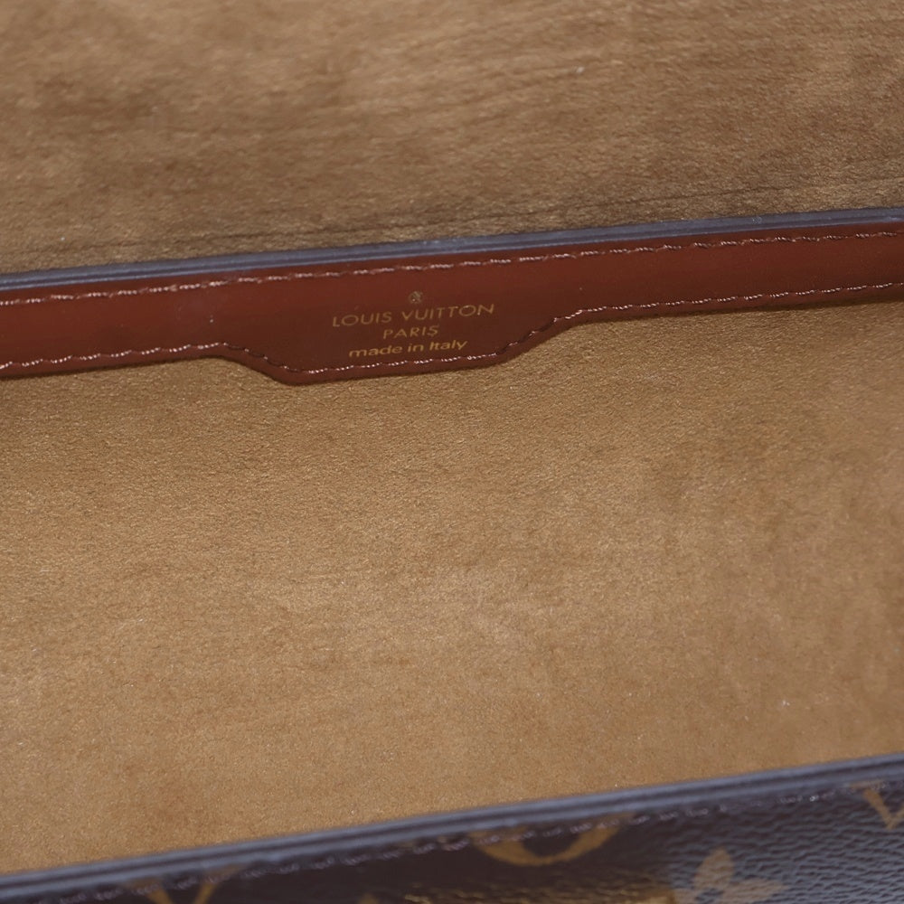 LOUIS VUITTON(ルイヴィトン) モノグラム パピヨントランク ショルダーバッグ チェーンバッグ ミニバッグ ブラウン レザー×PVC M57835 ゴールド金具