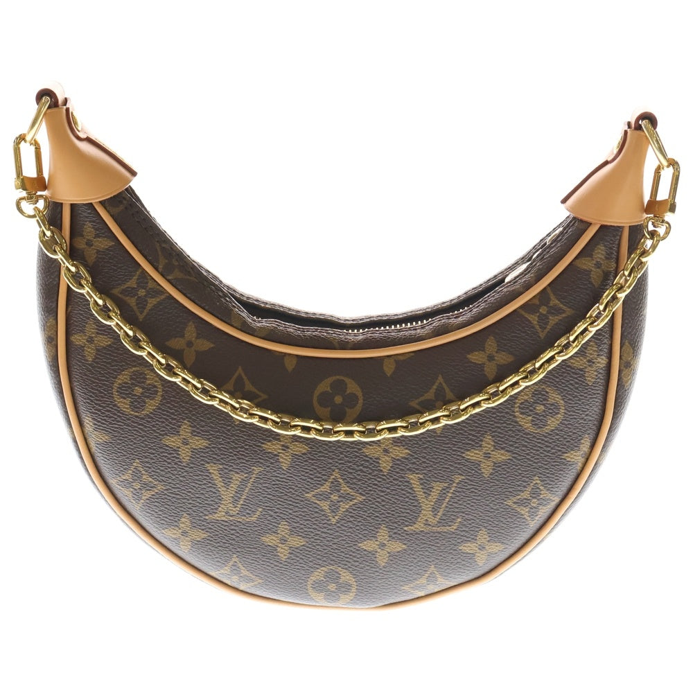 LOUIS VUITTON(ルイヴィトン) モノグラム ループ ショルダーバッグ ミニバッグ ブラウン レザー×PVC M81098 ゴールド金具