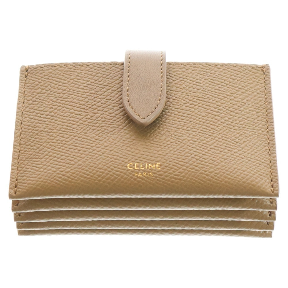 CELINE(セリーヌ) アコーディオン カードケース 財布 コインケース ブラウン レザー ゴールド金具