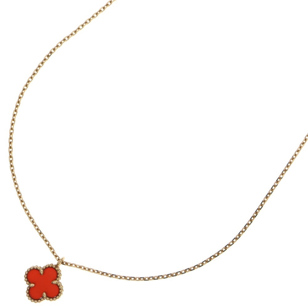 Van Cleef & Arpels(ヴァンクリーフアンドアーペル) スウィートアルハンブラ カーネリアン チェーンネックレス ピンクゴールド Au750PG VCARN59M00