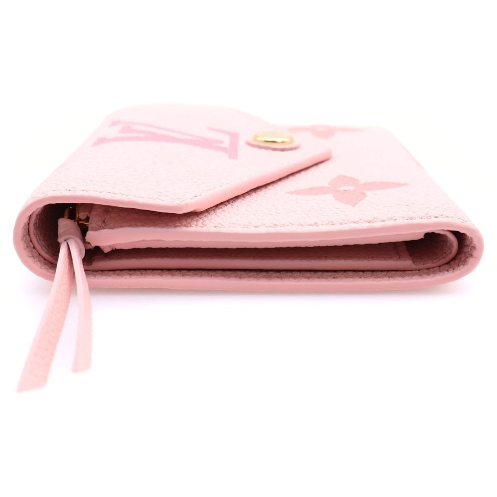 LOUIS VUITTON(ルイヴィトン) モノグラム・アンプラント ポルトフォイユ・ヴィクトリーヌ コンパクトウォレット 三つ折り財布 コインケース ピンク レザー M82348 ゴールド金具